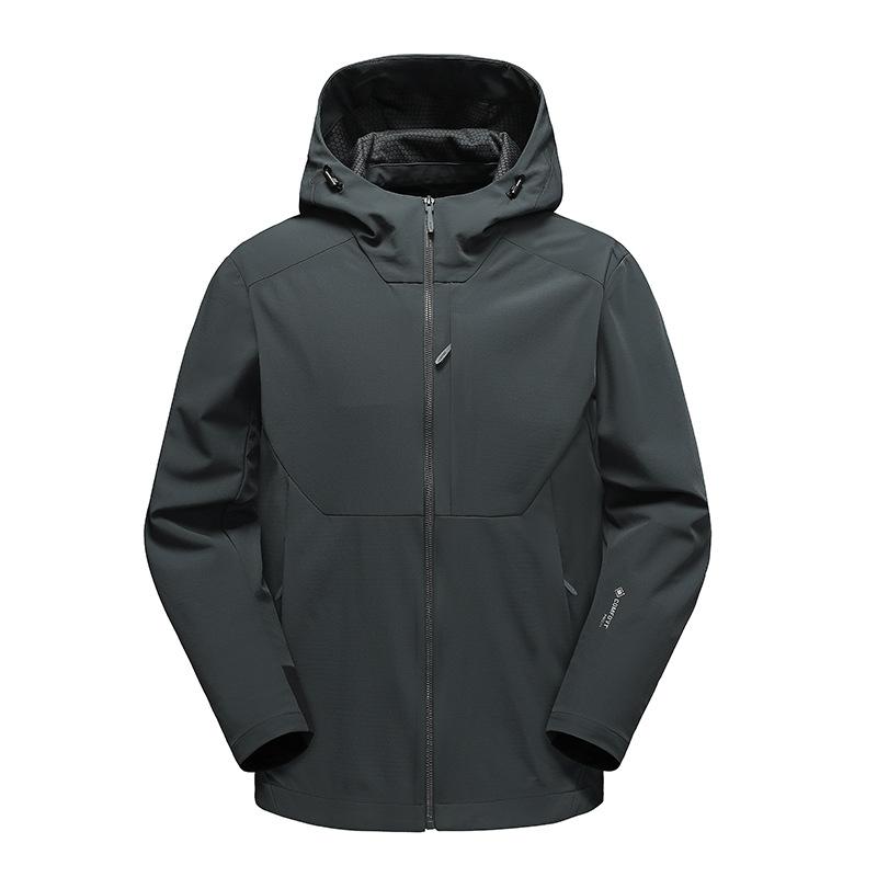 Hooded men's trench coat spring and autumn new fashion casual jacket loose haute couture outdoor hiking suit