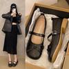 Riesige bequeme~ Mary Jane Schuhe atmungsaktive Schleife einzelne Schuhe Damen flacher Mund flache Beanie Schuhe