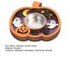 Wooden Candle Plate Holder Tray Tabletop Tealight Pillar Display Tray Wood Pumpkin Bat Ghost Maple Leaf Table Centerpiece for Halloween Thanksgiving