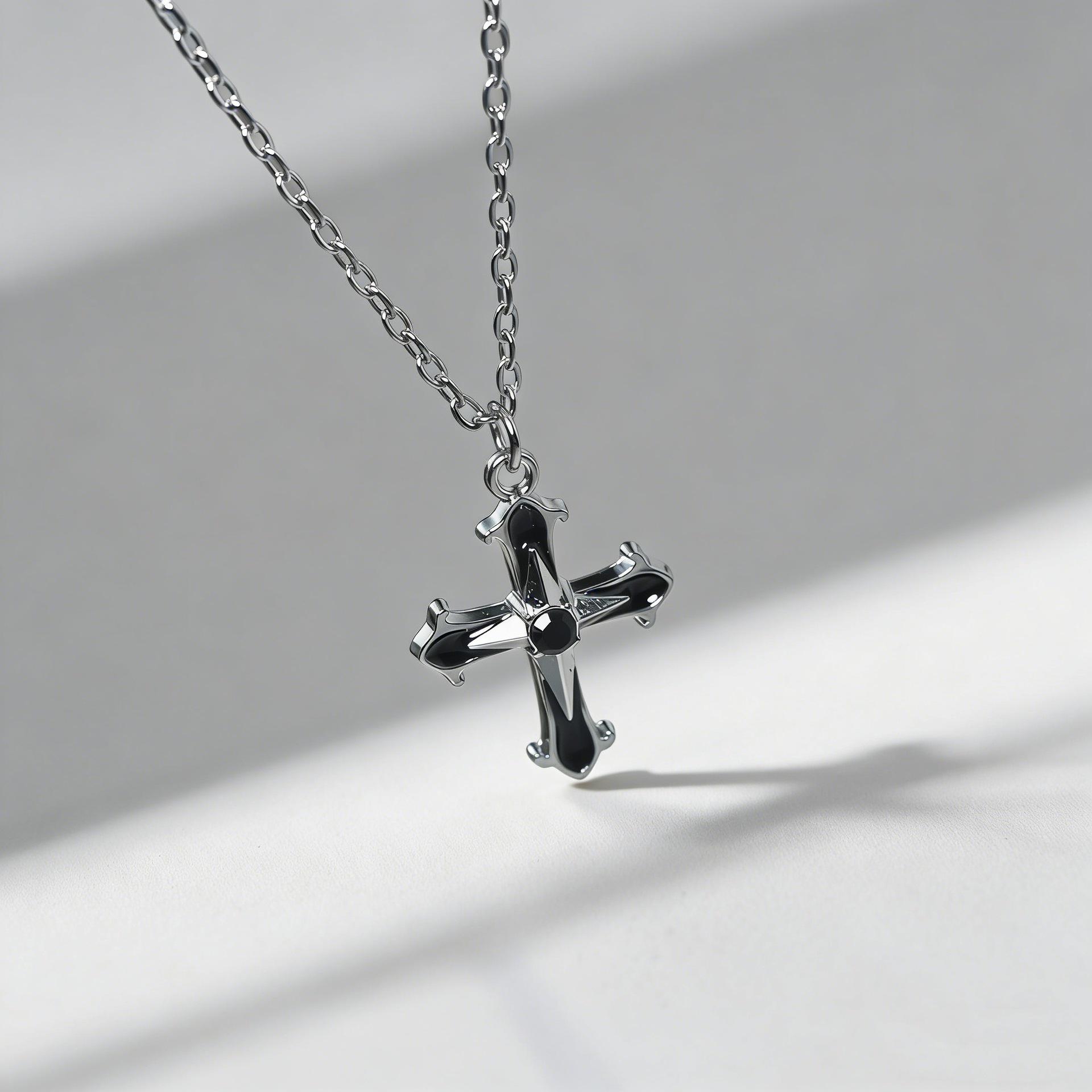 Sweet & Cool Hip Hop Cross Necklace - Niche Design Clavicle Chain