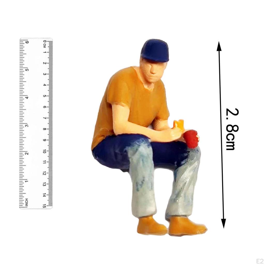1/64 Figures Model People Figurines for DIY Projects Street Building Railway Layout Scenario