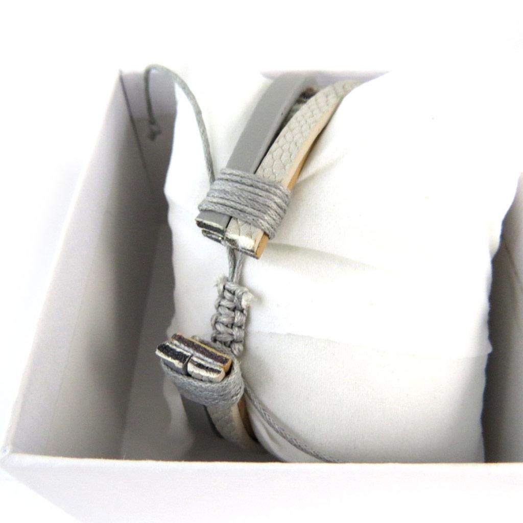 Les Trésors De Lily [P0270] - Vintage Gray 'Navajos' Designer Bracelet (bison Skull) - 3 Rows