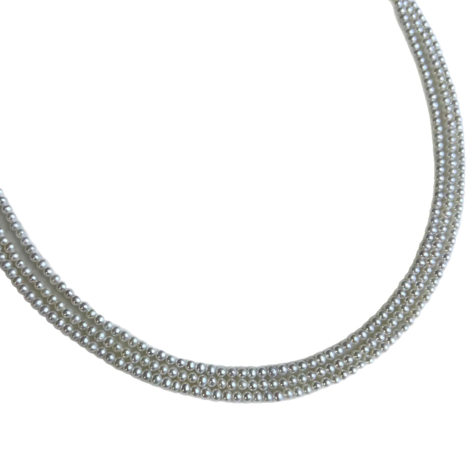 Zhuji Freshwater AK Pearl 2.5-3mm Near-Round DIY Semi-Finished Necklace - Almost Flawless 2.5-3mm белый