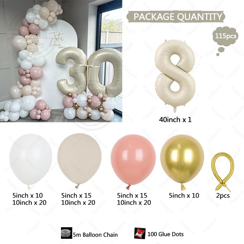 116PCS Arches Balloon Chain Set Birthday Proposal Confession Wedding Opening Party Event Scene Decoration Solid Color Balloon Se