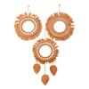 Round Wall Mirrors Room Decor Hand Woven Decorative Mirror Wall Hanging Mirror For Apartment Living Room Bedroom Home Decoration