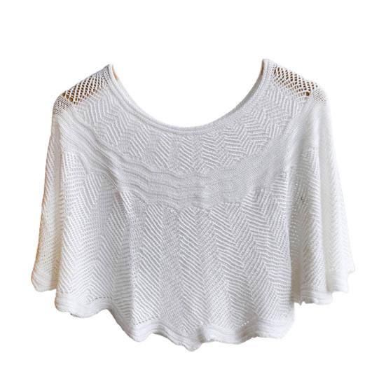 

Women Shawl Hollow Out Sun Protection Summer Cut-out Anti Sun Shirt Fake Collar for Beach білий