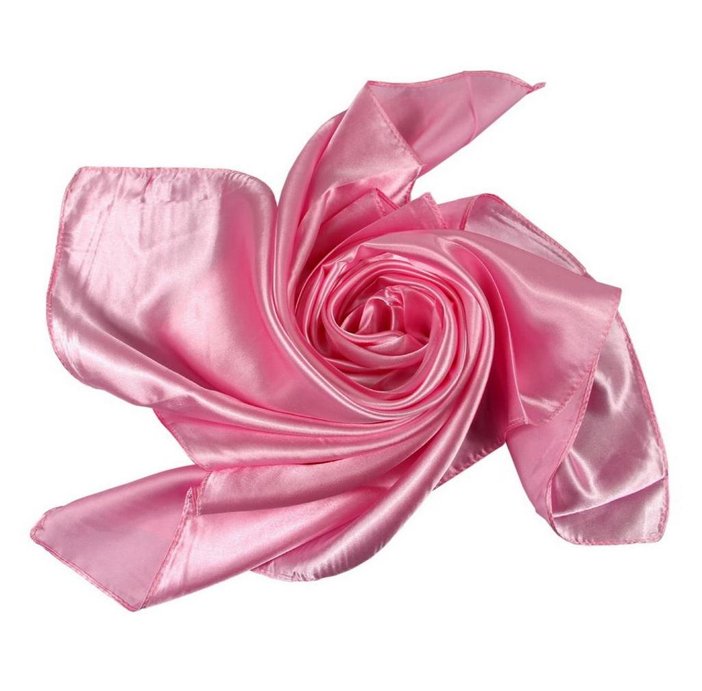 90x90cm Solid Color Satin Silk Scarf 100% Polyester Large Square Neck Scarves for Women