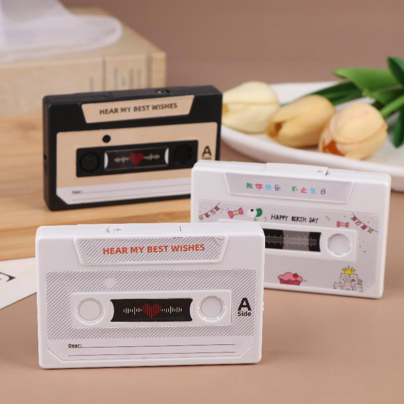 60-Second Diy Audio Voice Recorder Cassette Tape Shaped Recording Device Recordable Greeting Card For Birthday Valentines Day