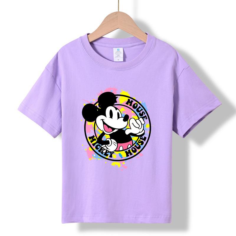 

XH99 MINISO 2026 Summer New Printed Cotton Round Neck T-shirt for Children Aged 1-16, Boys and Girls 150