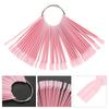 100Pcs   Bag Fan False Nail Tip Stick Palette Manicure Polish Gel Display Practice Tools(Pink)