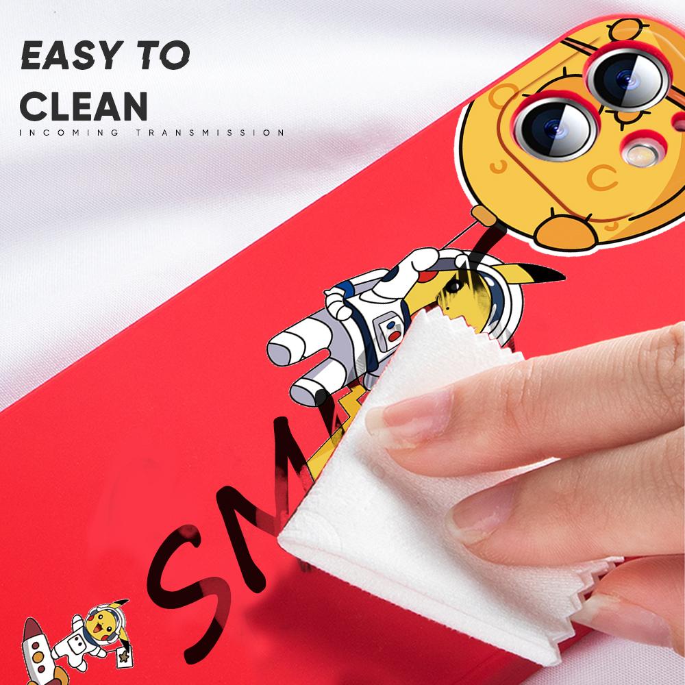 Cute Cartoon Astronaut Phone Case for iPhone 15 14 13 12 11 Samsung Galaxy S23 S22 A52 A52S Soft Full Protection Square Liquid Silicone Cover