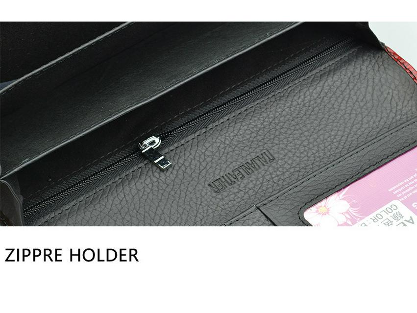 Women's Genuine Crocodile Pattern Patent Leather Wallet with Snap Button and Card Holder
