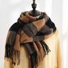 Womens Plaid Scarf Soft Acrylic Knit Wrap Shawl Warm Winter Accessory Long 70x180cm Vintage Style
