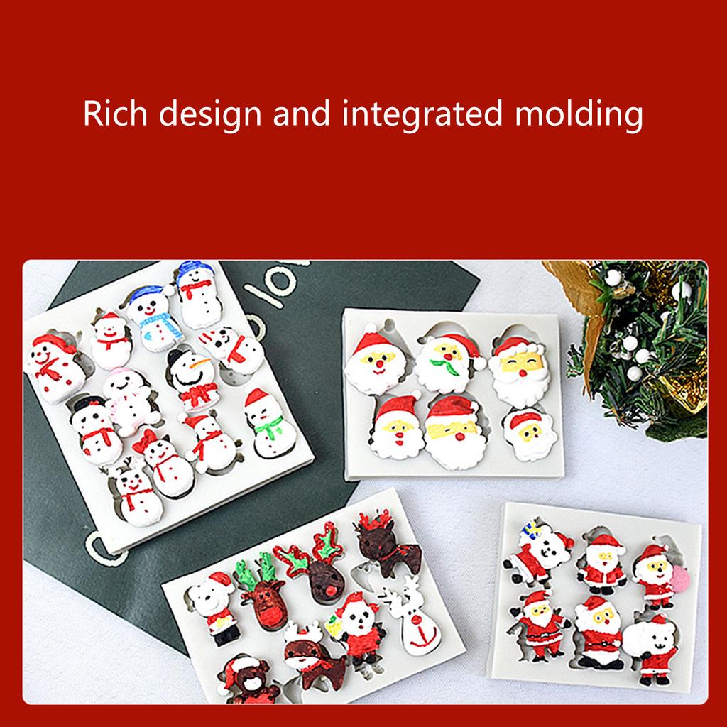 Dessert Moulds Christmas Series Baking Supplies Fondant Moulds Mousse Molds Silicone Material Gift for DIY Baking Lover