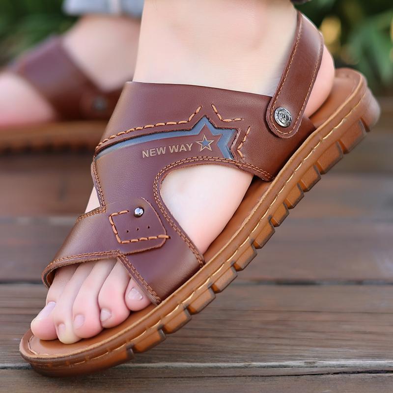 Marke Klassische Herren Sandalen Sommer Echtleder Sandalen Herren Outdoor Lässige Leichte Sandale Mode Herren Weiche Sneaker