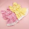 British Style Plaid Lace Dog Skirt Soft Puppy Fairy Skirt Pet Costume  for Small and Medium Pet