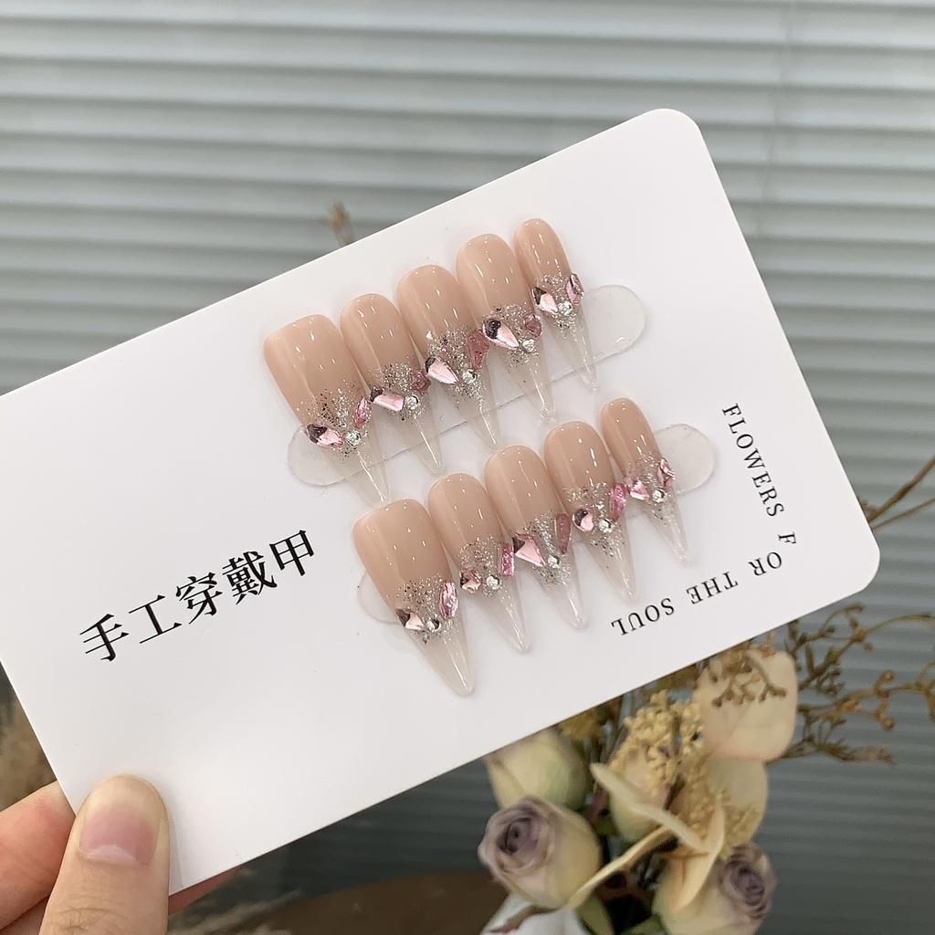 Ice-transparent Gradient Silver Crumb Thin Flash Peach Crumb Diamond High-end Powder Mist Holiday Patch Wear