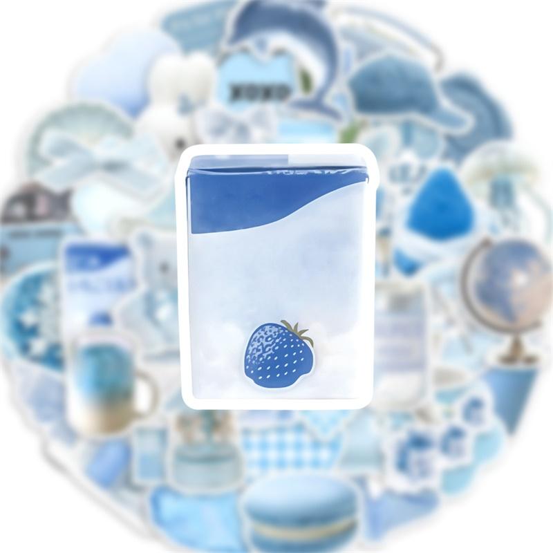 10 30 50 Stück Kawaii Hellblau Mädchen PVC Haftsticker Ästhetisch DIY Farbige Handy Laptop Gepäck Skateboard Graffiti Aufkleber
