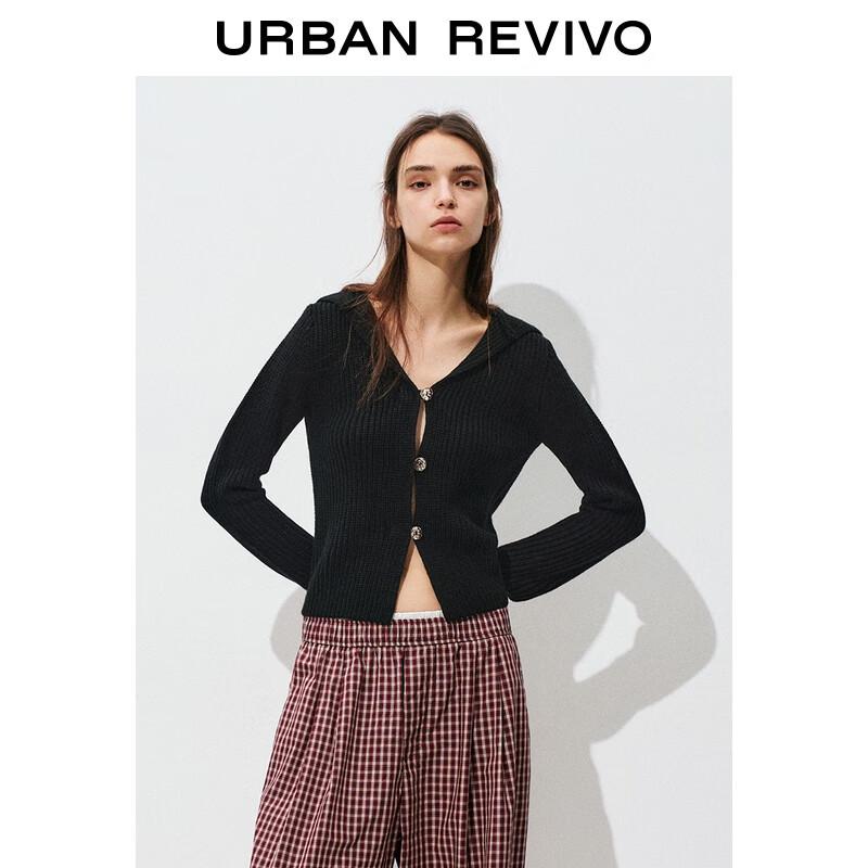 

Женский кардиган в рубчик с капюшоном в стиле ретро UR XL