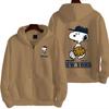 Anime Snoopy Zip-Up Hoodie - Cute Digital Print Sweatshirt