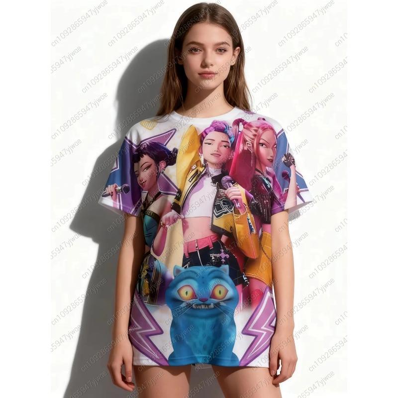 Popular Kpop Witch Hunting Team Gaza women Team T-shirt Anime 3D Women's Adult Clothing T-shirt Gift