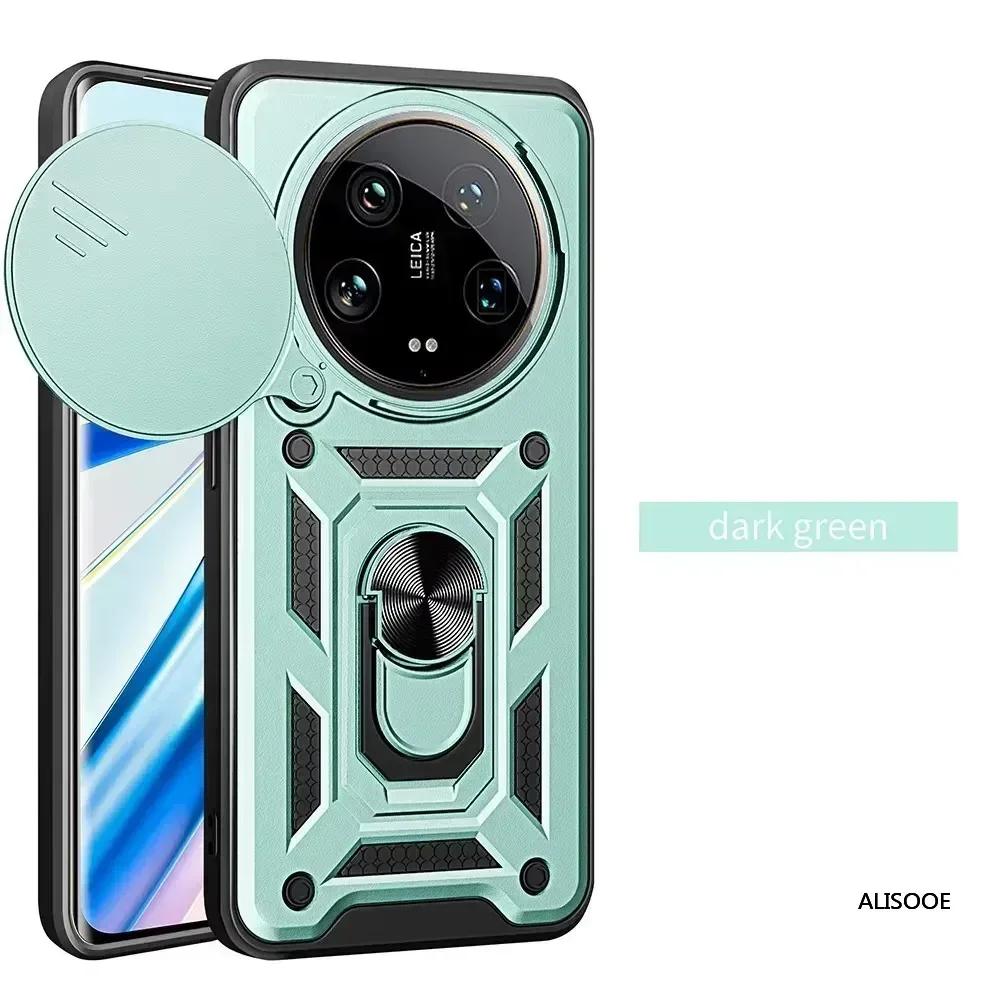 Armor Funda for Xiaomi 14 Ultra 15 Ultra Redmi A4 14C POCO C75 Case Slide Camera Ring Stand Holder Protection Cover Capa