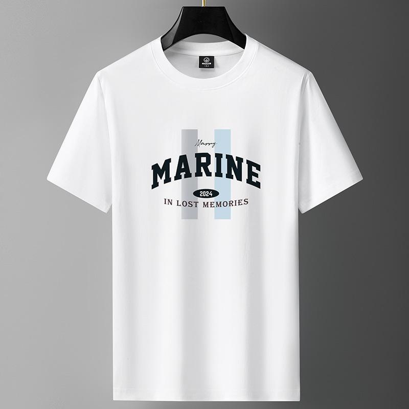 

New Design M-6XL Pure Cotton Mens Short-sleeved T-shirt Round Neck Boy Casual Tee Shirt 6XL