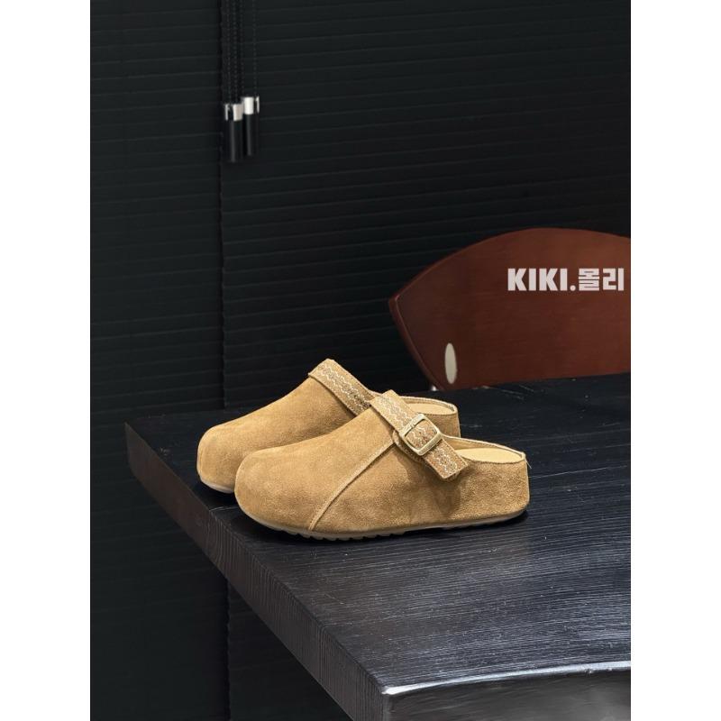 

Platform kangaroo shoes early autumn new retro slack suede buckle with lazy one pedal half slippers 39