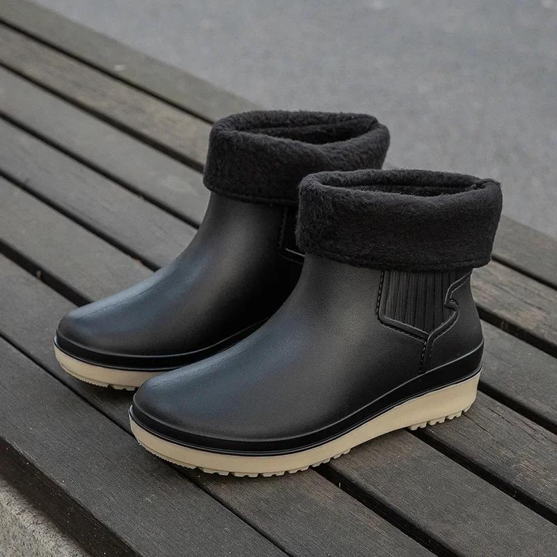 Rain Boots, Women's Waterproof Shoes, Waterproof Ankle Boots, Rain Boots, Lightweight and Casual Women's Shoes