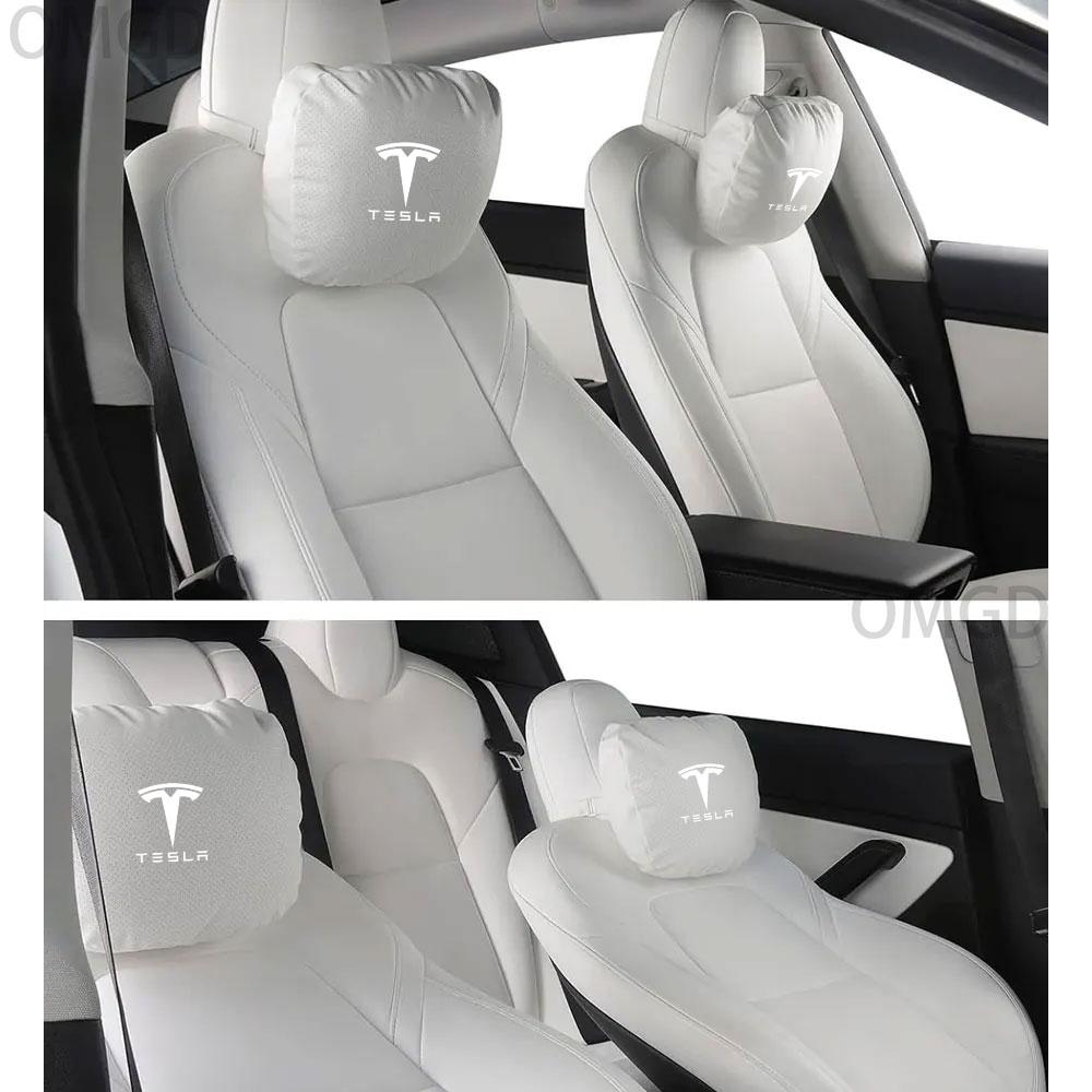 For Tesla Model Y 2020-2025 Suede Headrest Neck Pillow Model 3 2016-2025 Highland  Car Neck Pillow for Traveling Model Y 3