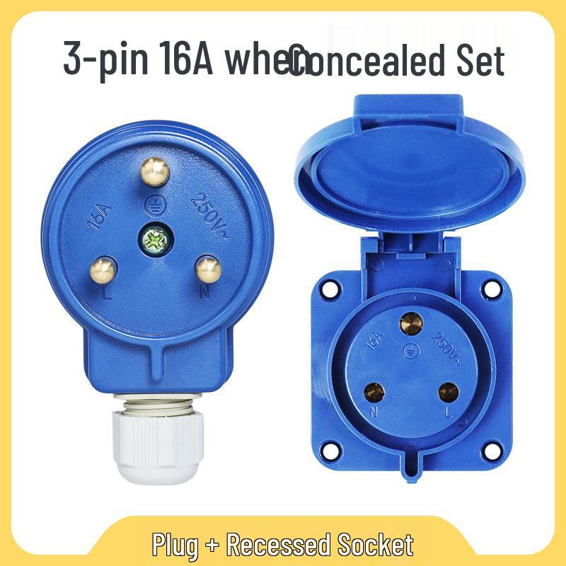 Explosion-Proof 3-Pin 5-Hole 380V Outdoor Horizontal Industrial Socket & Waterproof Plug
