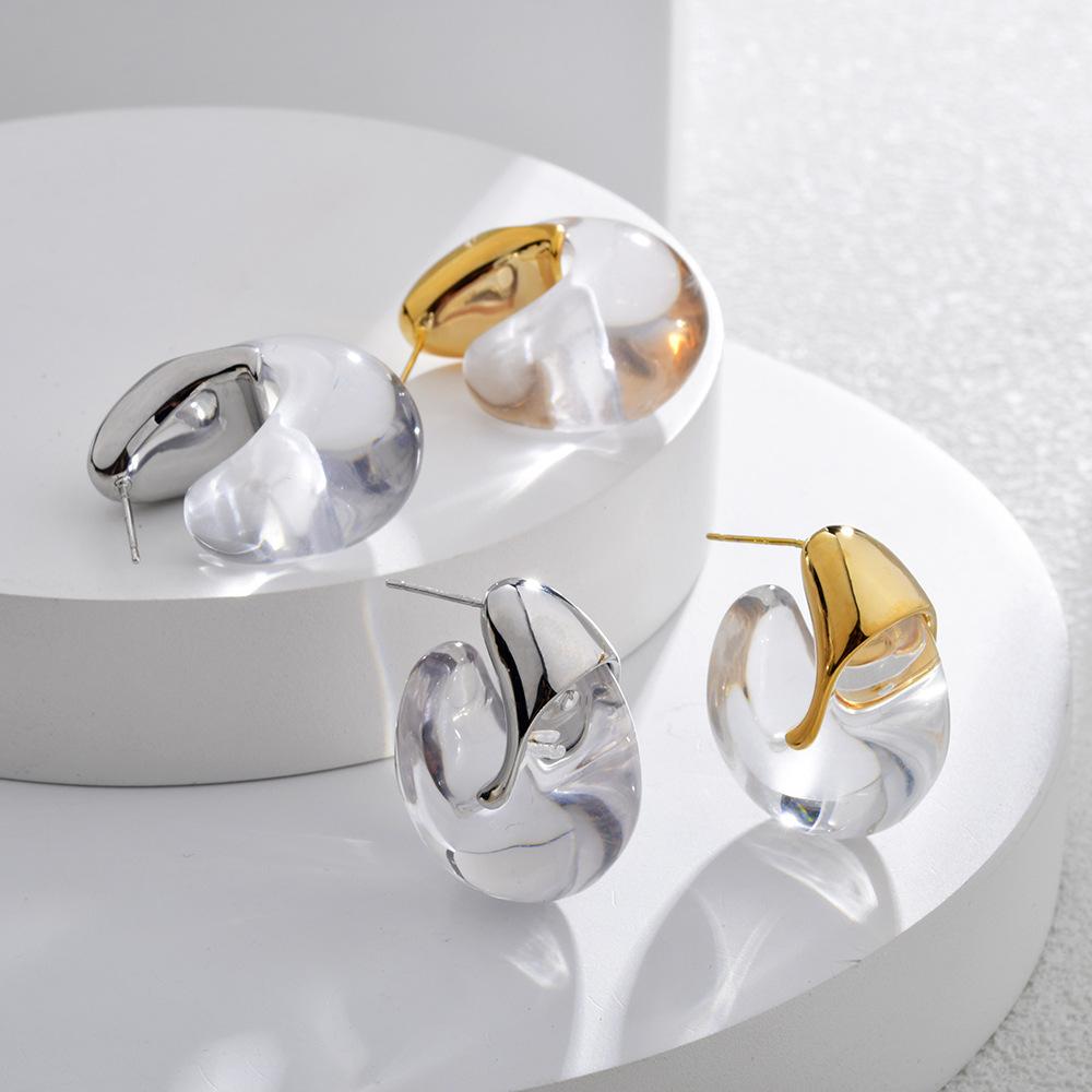 Transparent hook earrings