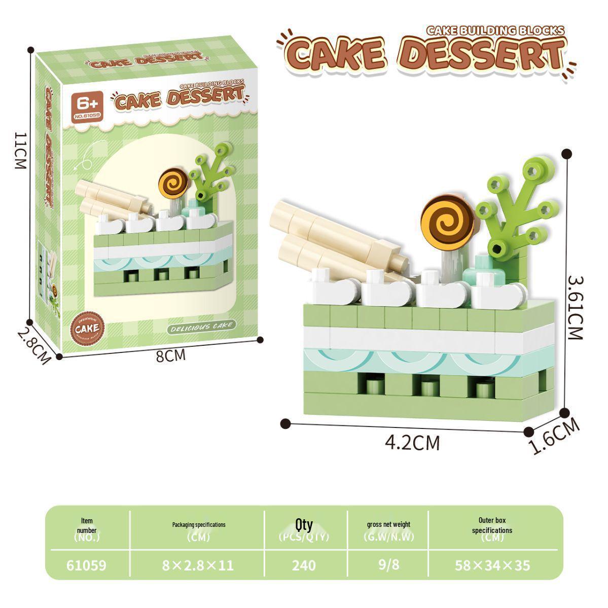 Lego-Compatible Dessert Cake Mold Educational Toy Building Blocks Gift