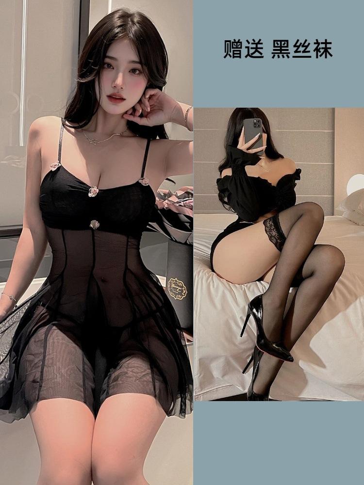 Pure desire sexy suit seductive free suspender sex fun small chest mesh perspective sex underwear