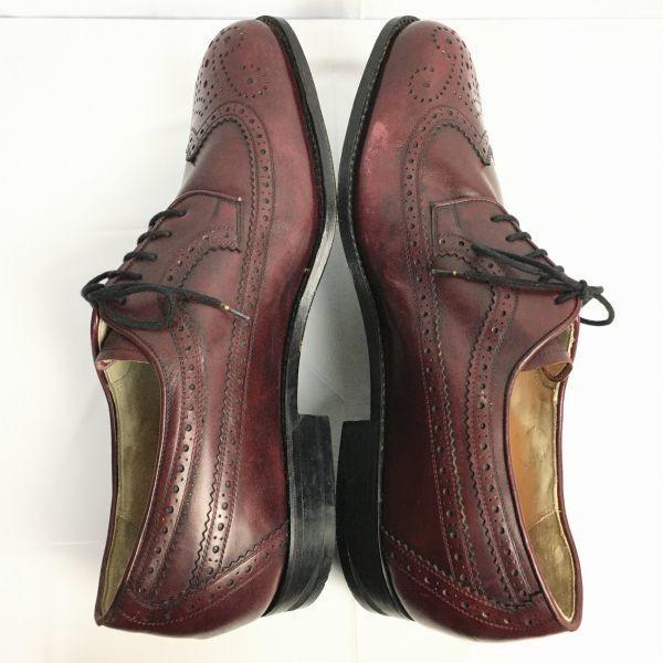 80s-90s Vintage Rare LORY PED Long Wingtip Business Shoes Burgundy Big Size 29.0-30.0(USED)