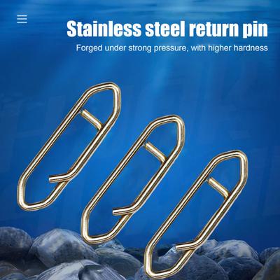 100 Adet Balıkçılık Güç Hız Klipsi Yüksek Mukavemetli Paslanmaz Çelik Balık Yemi Hızlı Değişim Çıtçıtlı Konnektör Tuzlu Su Tatlı Su Balıkçılık Aksesuarları