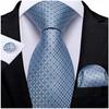 Herren KLASSISCHE KRAWATTE 8cm ELEGANTES JACQUARD Einstecktuch + MANSCHETTENKNÖPFE SET