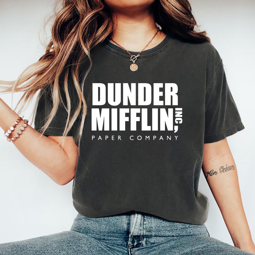 Dunder Mifflin Tişörtü Ofis Hediyesi Dwight Schrute Tişörtü Komik TV Şovu Tişörtü Dunder Mifflin Kağıt Şirketi Unisex Tişörtler Üstler