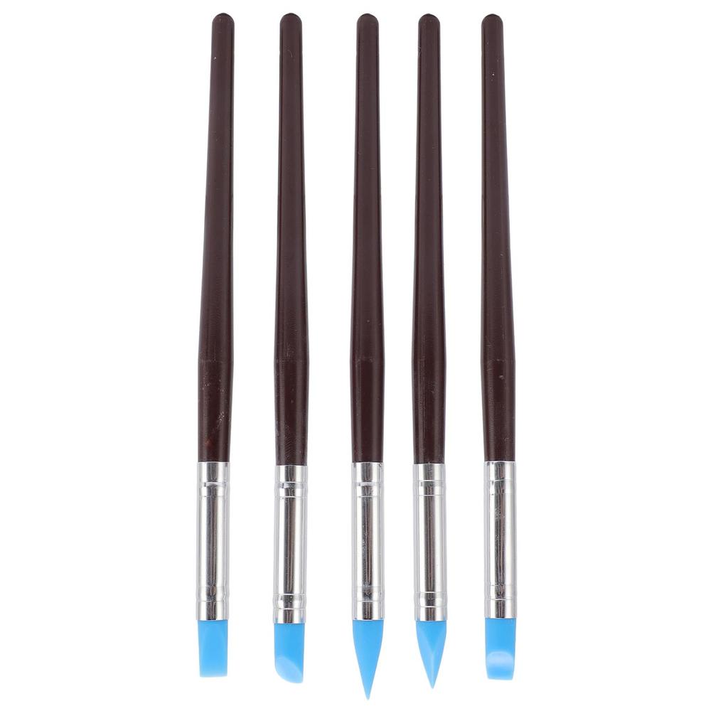 5Pcs Rubber Clay Pen Flexible Rubber Tip Shaping Pen for Oil Painting Sculpting Carving