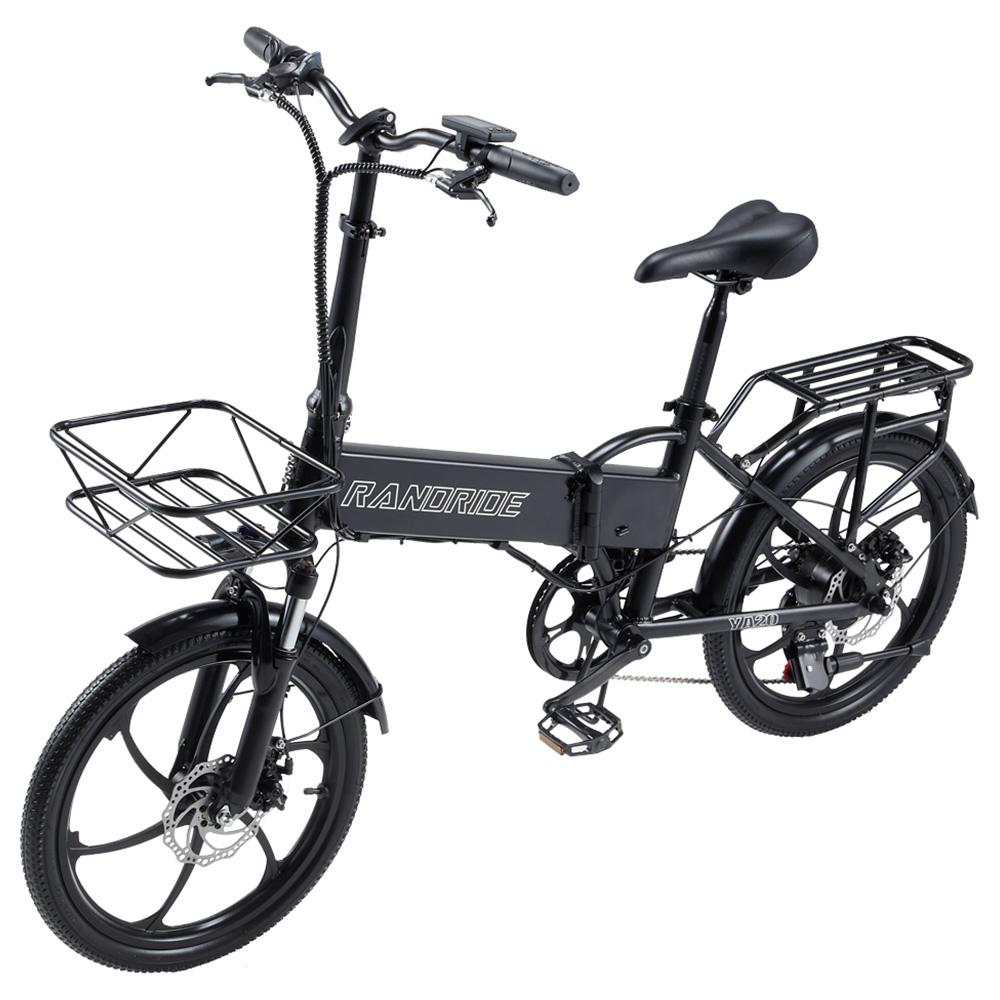 RANDRIDE YA20 Electric Bike 350W Motor 40km/h Max Speed 48V 12.8Ah Battery 80-90 Max Range 20*1.95'' CST Tires 120kgLoad