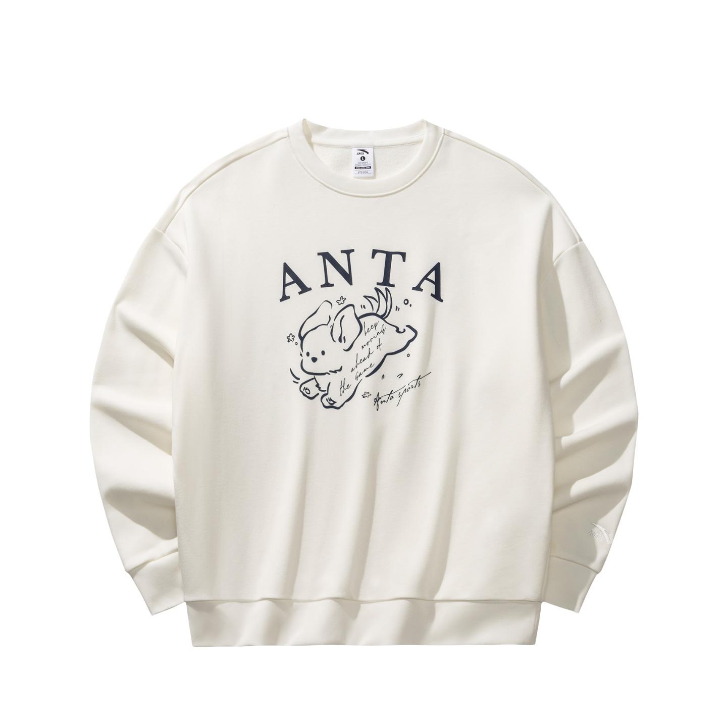 

Anta Life Series Lightweight Plush Zero Womens Pullover Spring 2026 Sweatshirt Women sweatshirt Ivory 962618703-1 2XL