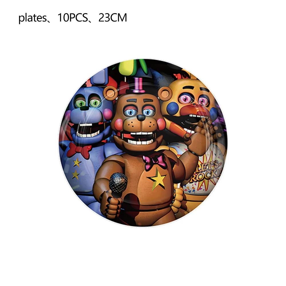 Neltoned Birthday Party Decoration Cups Plates Cake Topper Balloons For Kids Party Favors Freddyed Bear Gifts By Fnafs