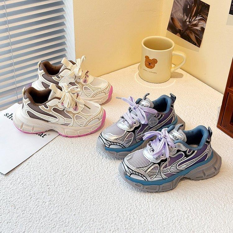 Children's spring new fashion trend dad shoes older children non-slip breathable sports shoes boys and girls fried street running shoes