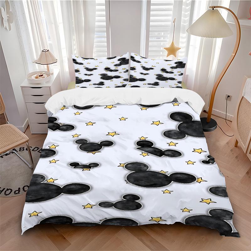 

3pcs set Mickey Mouse Stars1pc of quilt cover+2pcs of pillowcase, no core, print bedding, All Seasons Bedroom Setting100 135x200cm