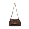 Ladies Gold Zipper Leopard Print Crossbody Bag