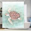 Watercolor Sea Turtle Shower Curtain Waterproof Home Decor Soft Fabric Bathroom Decorations Green White
