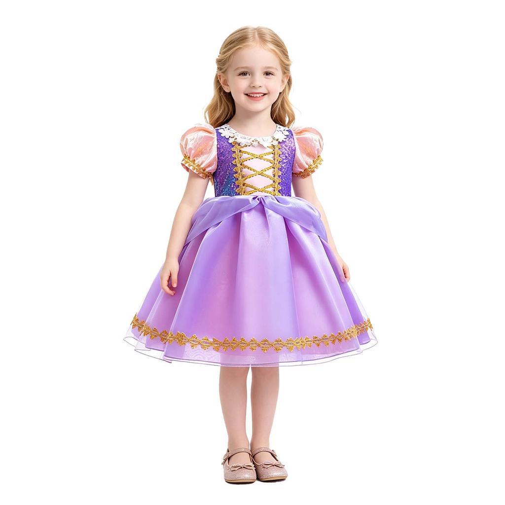 2024 Foreign Trade Rapunzel Dress Children's Le Pei Birthday Dress Sofia Girls Dress Summer