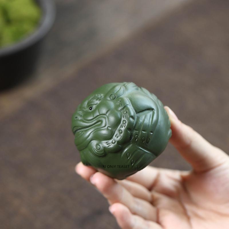 Yixing Purple Clay Tea Pet Desktop Ornaments Luck Animal Model Decoration Handmade Tea Figurine Crafts Chinese Tea Set Decors
