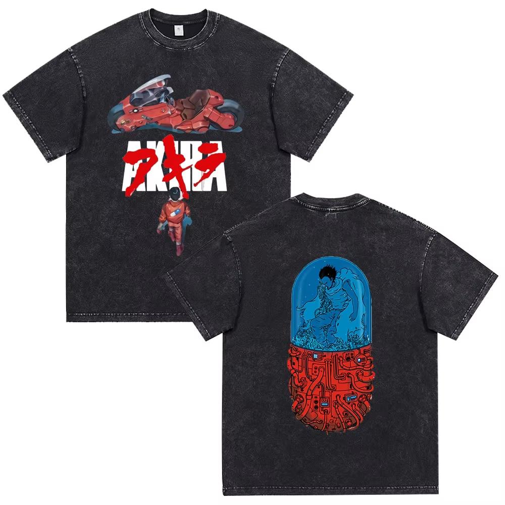 Japanese Anime Akira Vintage Tshirt Unisex Unisex Cotton Casual Oversized Unisex Couples Streetwear Trendy Y2k Short Sleeves Classic