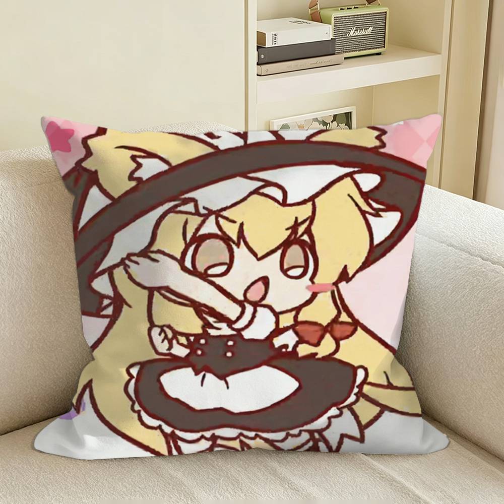 TTouhou Blonde Witch Square Sofa Pillow Cover Solid Color Living Room Home Decor Cushion Case